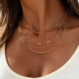 18 KT Gold Over Titanium Necklace